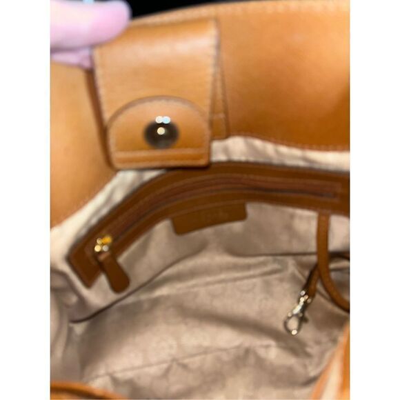 MICHAEL KORS LARGE SAFFIANO LEATHER HAMILTON TOTE/SATCHEL PEANUT - Picture 7 of 7